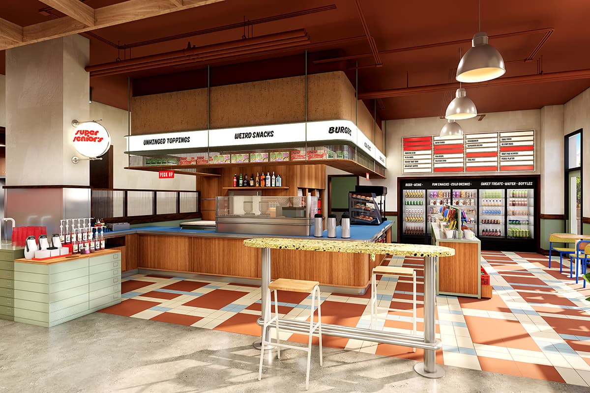 Interior rendering of the Hilton Undergraduate Hotel